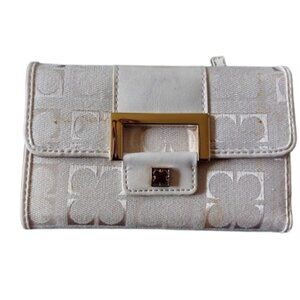 Liz Claybourne White and Tan Trifold Wallet